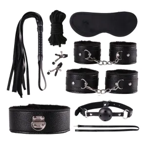 Lychee leather Bondage Boutique Submissive Special Bondage Kit (8 Piece)