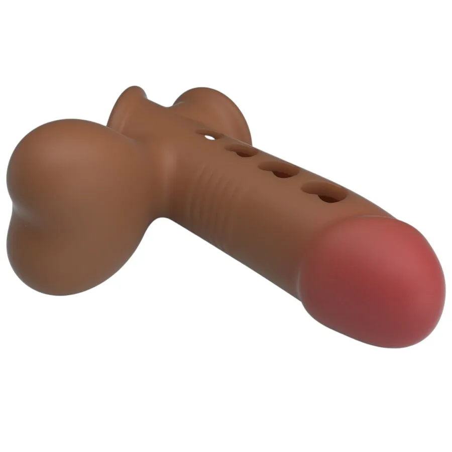 Manșon gonflabil PRETTY LOVE Airbag Tyronn. pentru îngroșarea penisului. întârzierea ejaculării și stimulare. culoarea pielii