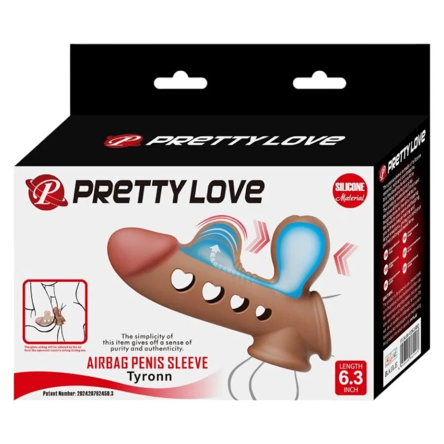 Manșon gonflabil PRETTY LOVE Airbag Tyronn. pentru îngroșarea penisului. întârzierea ejaculării și stimulare. culoarea pielii