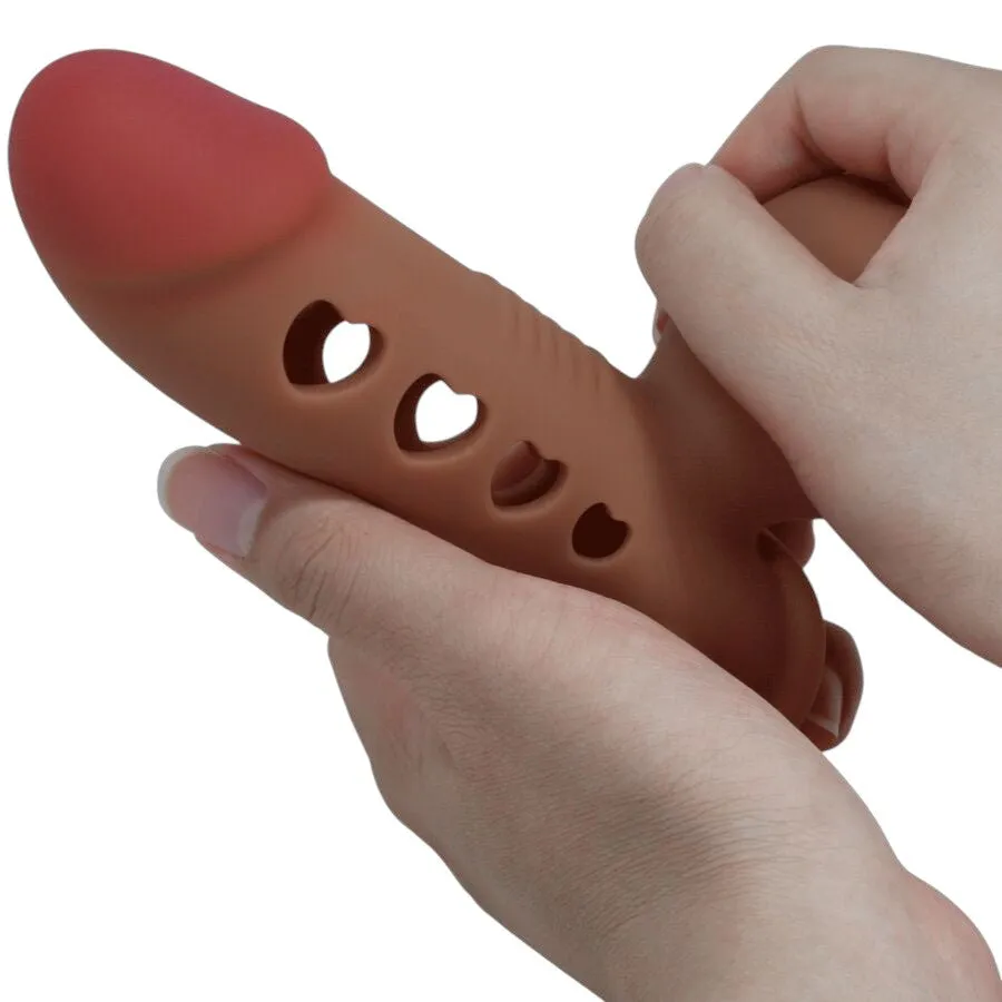 Manșon gonflabil PRETTY LOVE Airbag Tyronn. pentru îngroșarea penisului. întârzierea ejaculării și stimulare. culoarea pielii
