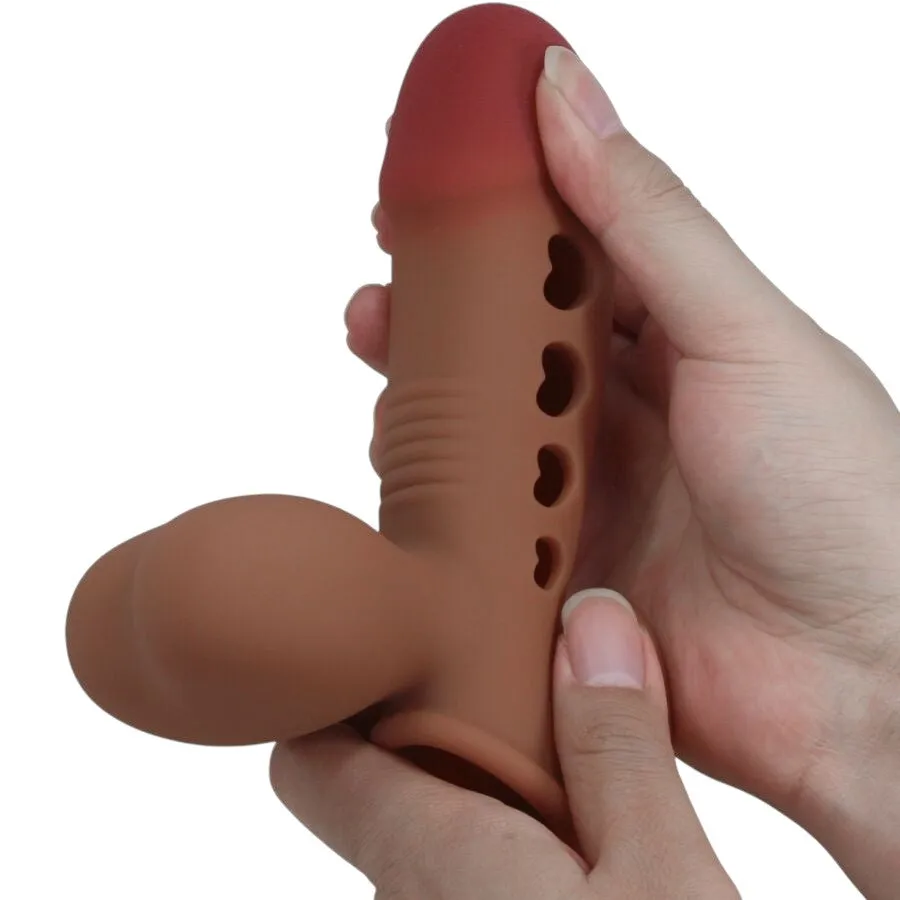 Manșon gonflabil PRETTY LOVE Airbag Tyronn. pentru îngroșarea penisului. întârzierea ejaculării și stimulare. culoarea pielii