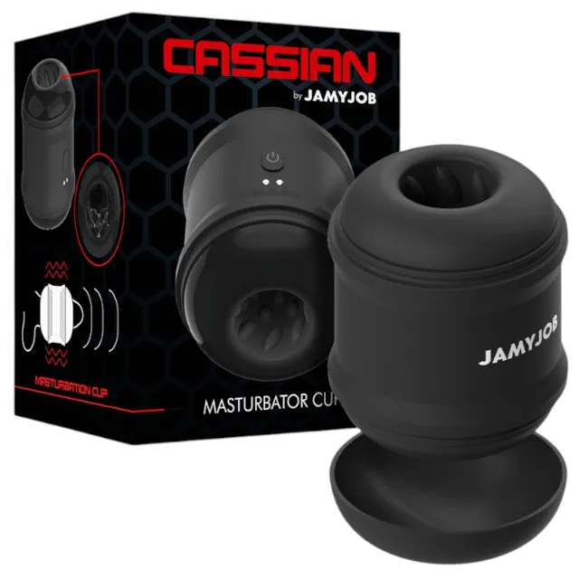 Masturbator automat JAMYJOB Cassian Masturbator Cup. 7 funcții de vibrație. 3 viteze. rezistent la apă IPX7. negru