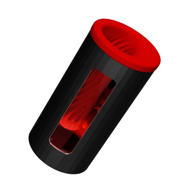 Masturbator automat LELO F1S V3 Pleasure Console. control prin aplicație. 7 funcții de vibrații sonice. negru cu roșu