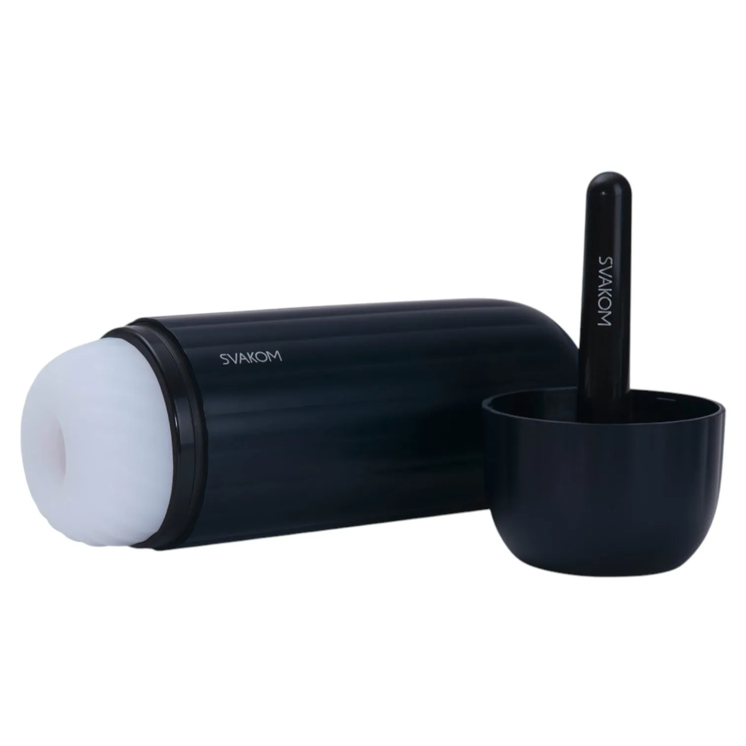Masturbator interactiv SVAKOM Sam Neo 2 Pro. control prin aplicație. cu funcție de încălzire. 5 funcții de aspirare și vibrație. negru