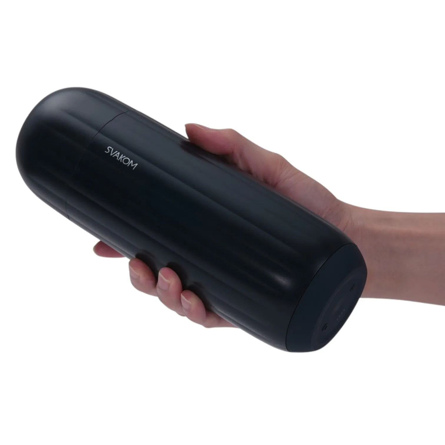 Masturbator interactiv SVAKOM Sam Neo 2 Pro. control prin aplicație. cu funcție de încălzire. 5 funcții de aspirare și vibrație. negru