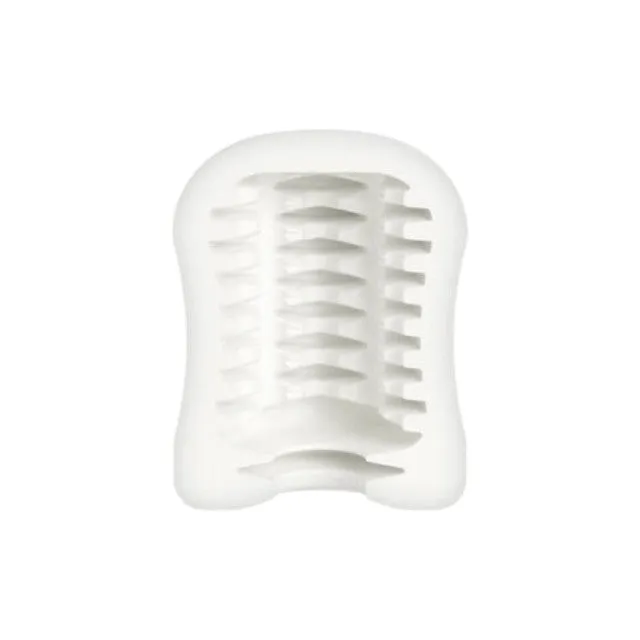 Masturbator manual MYSTIM MasturbaTIN Ribbed Rita. din TPE texturat pentru stimulare intensă. alb