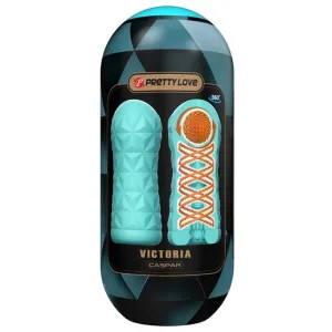 Masturbator PRETTY LOVE Victoria CASPAR. in forma de ou. cu functie de rotatie. compact si rezistent la apa. verde aqua
