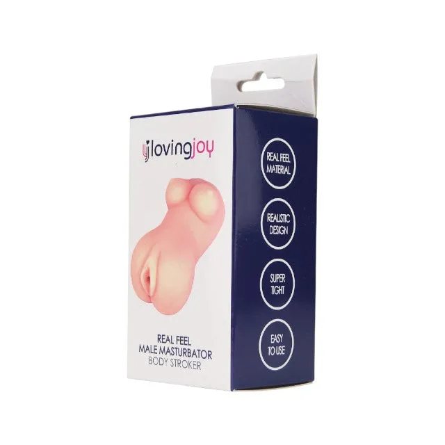Masturbator realist LOVING JOY Real Feel Male Masturbator. canal texturat pentru simulare vaginală realistă. 12 cm
