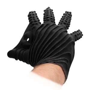 Mănușă erotică FIST IT BY SHOTS Masturbation Glove. din silicon. cu striații și orificiu pentru masturbare. culoarea negru