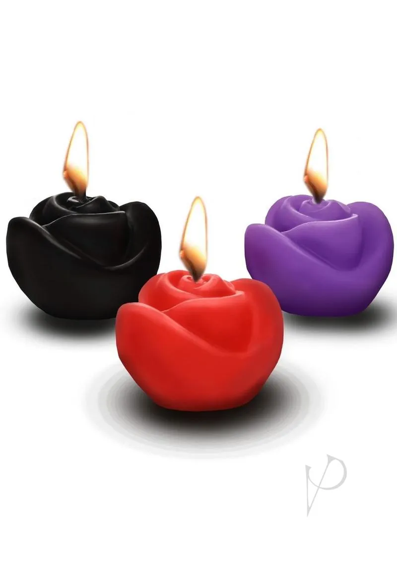 Ms Fire Garden Rose Candle Set 3pc