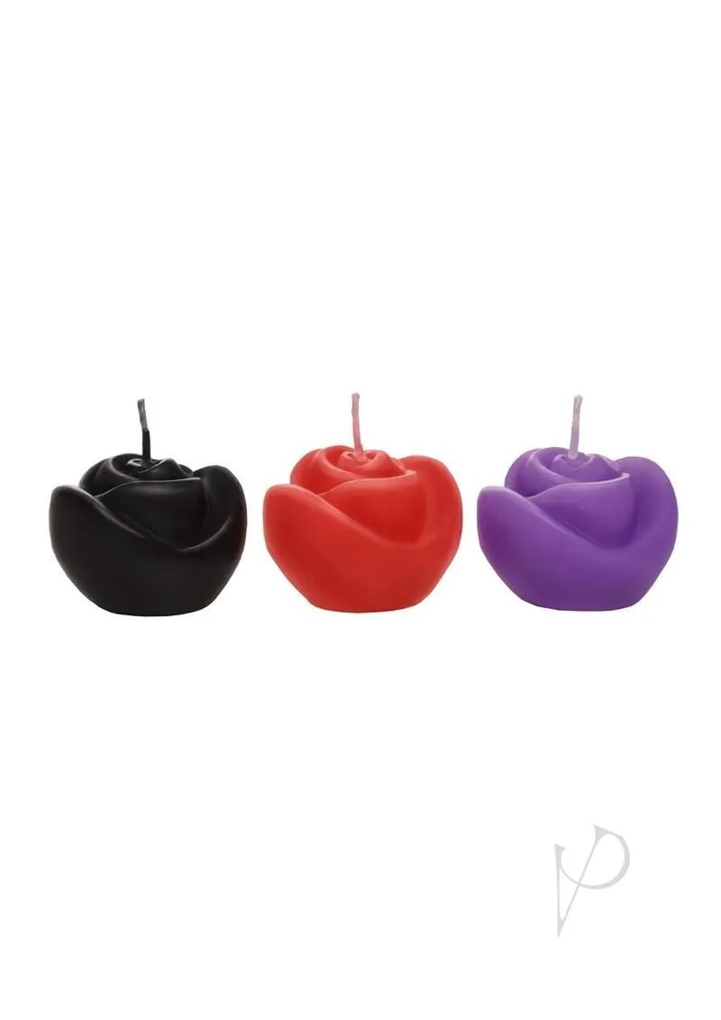 Ms Fire Garden Rose Candle Set 3pc