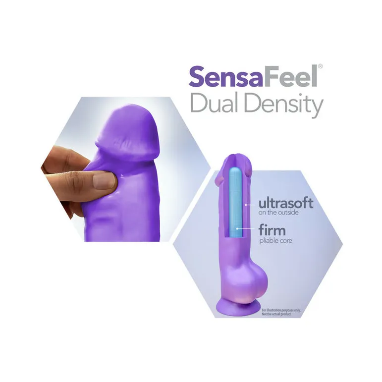 Neo 6 Inch Dual Density Neon Pink Dildo with Balls