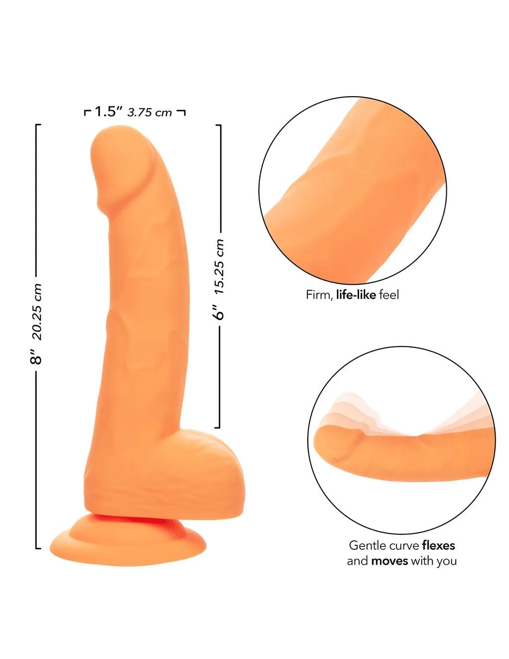 Neon Silicone Studs 6in Dildo