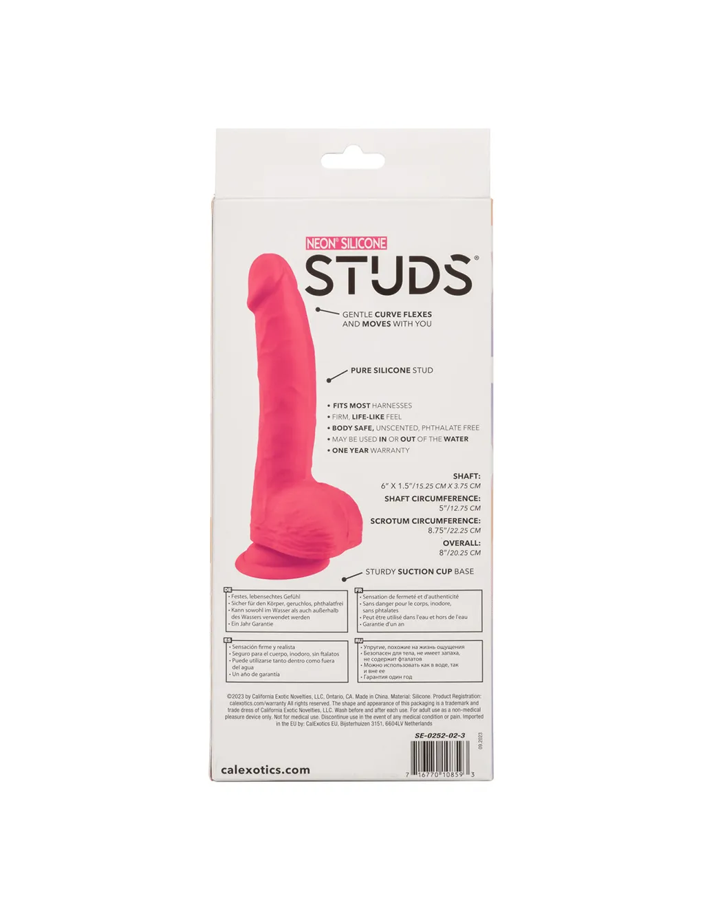 Neon Silicone Studs 6in Dildo