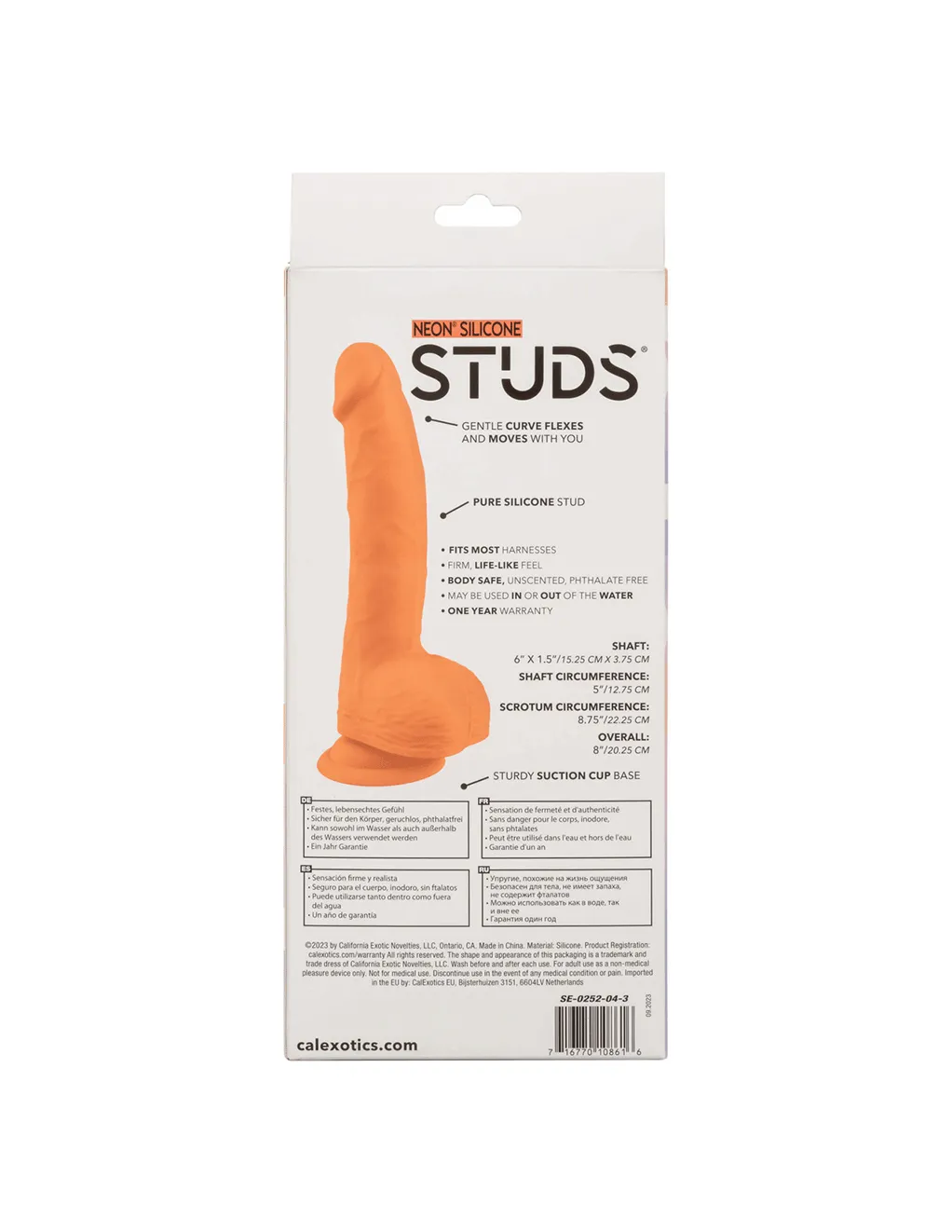 Neon Silicone Studs 6in Dildo
