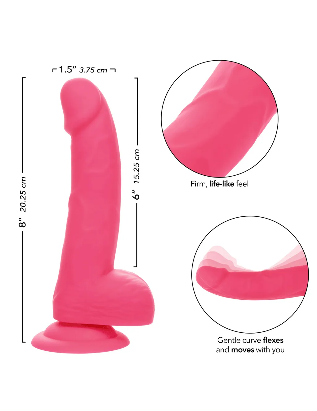 Neon Silicone Studs 6in Dildo