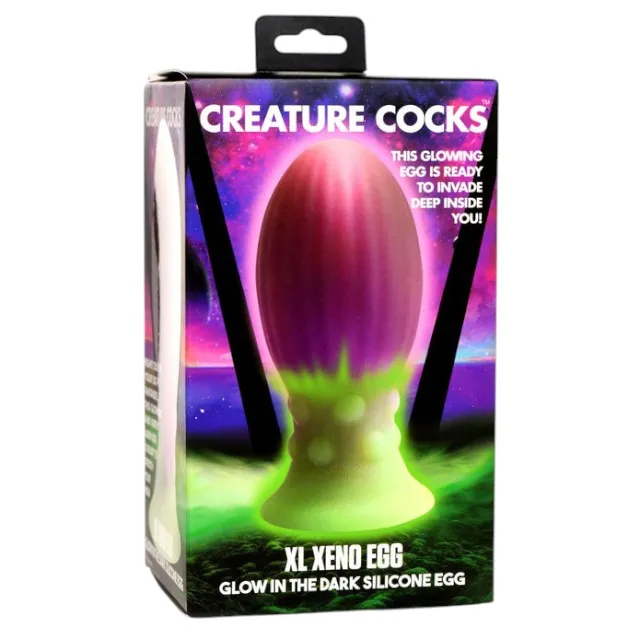 Ou de extraterestru CREATURE COCKS XL Xeno Egg. pentru jocuri de fantezie. lungime 15.4 cm. diametru 7.8 cm. fluorescent