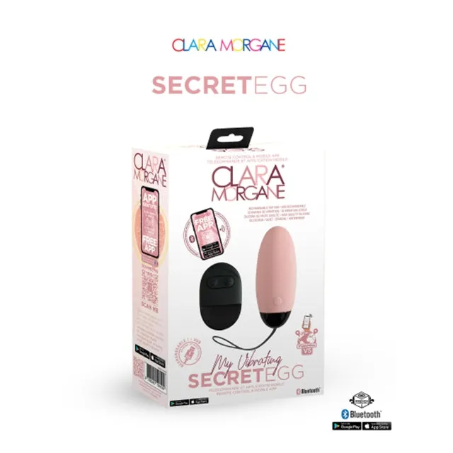 Ou vibrator CLARA MORGANE My Vibrating Secret Egg. control prin telecomandă și aplicație. 10 functii de vibratie. roz