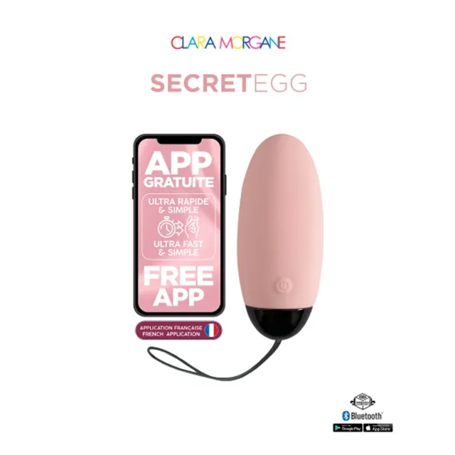 Ou vibrator CLARA MORGANE My Vibrating Secret Egg. control prin telecomandă și aplicație. 10 functii de vibratie. roz