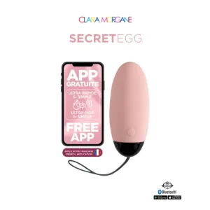 Ou vibrator CLARA MORGANE My Vibrating Secret Egg. control prin telecomandă și aplicație. 10 functii de vibratie. roz
