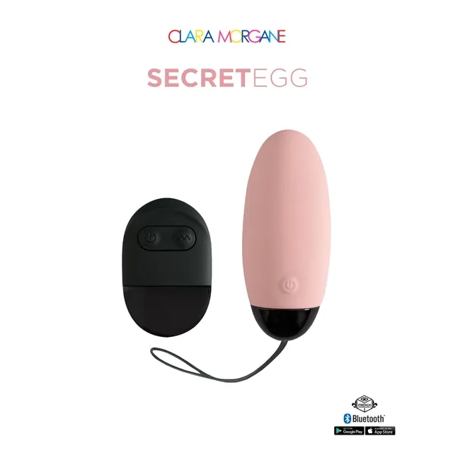 Ou vibrator CLARA MORGANE My Vibrating Secret Egg. control prin telecomandă și aplicație. 10 functii de vibratie. roz