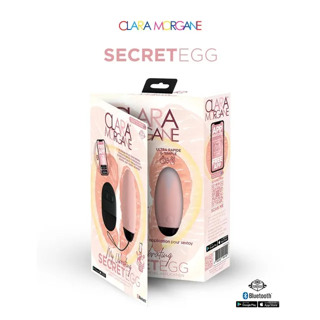 Ou vibrator CLARA MORGANE My Vibrating Secret Egg. control prin telecomandă și aplicație. 10 functii de vibratie. roz