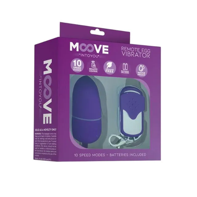 Ou vibrator INTOYOU MOOVE Remote Medium Egg Vibrator. cu control prin telecomandă. 10 funcții de vibrație. rezistent la apă. mov