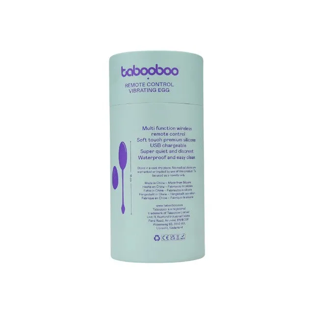 Ou vibrator TABOOBOO Take Me Back To Bed. control prin telecomandă. 10 funcții de vibrație. rezistent la apă. albastru