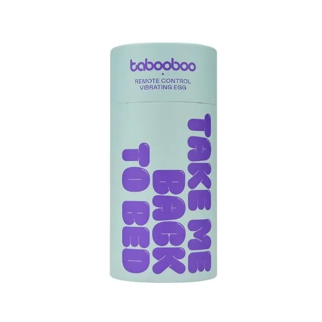 Ou vibrator TABOOBOO Take Me Back To Bed. control prin telecomandă. 10 funcții de vibrație. rezistent la apă. albastru
