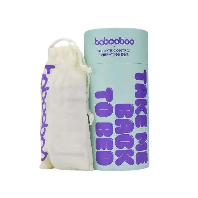 Ou vibrator TABOOBOO Take Me Back To Bed. control prin telecomandă. 10 funcții de vibrație. rezistent la apă. albastru