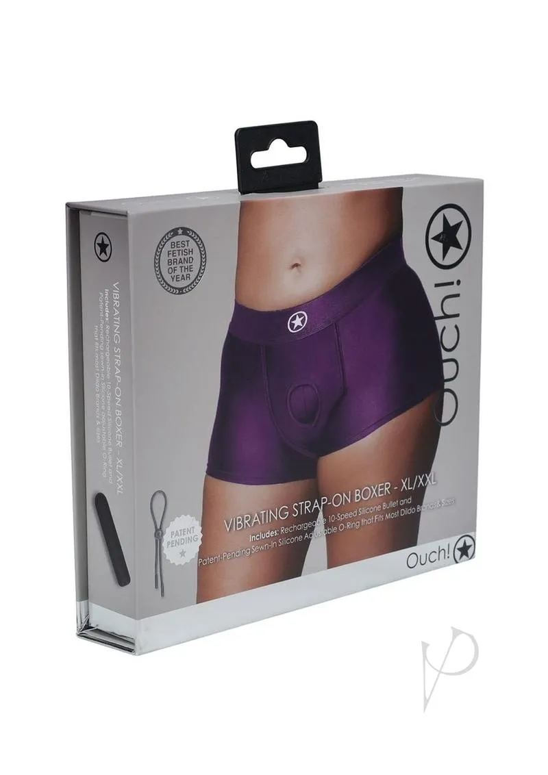 Ouch Vibe Strap On Boxer Xl/xxl Purple