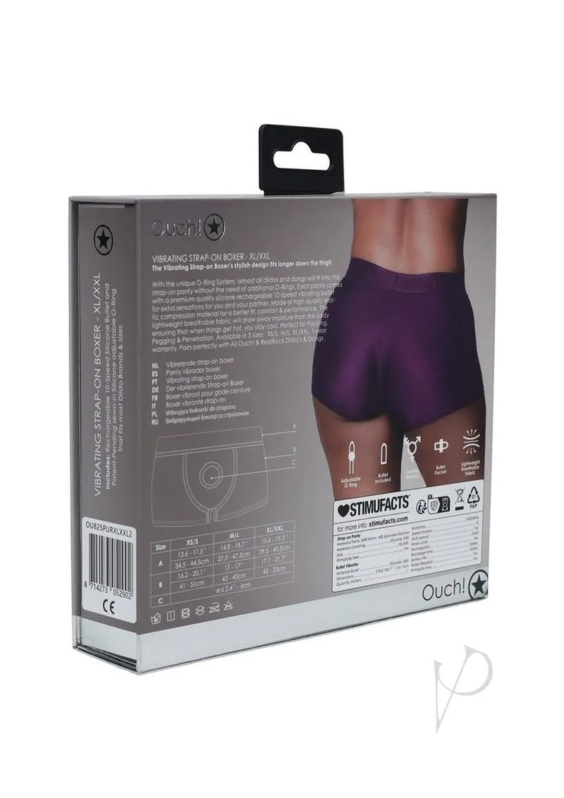 Ouch Vibe Strap On Boxer Xl/xxl Purple