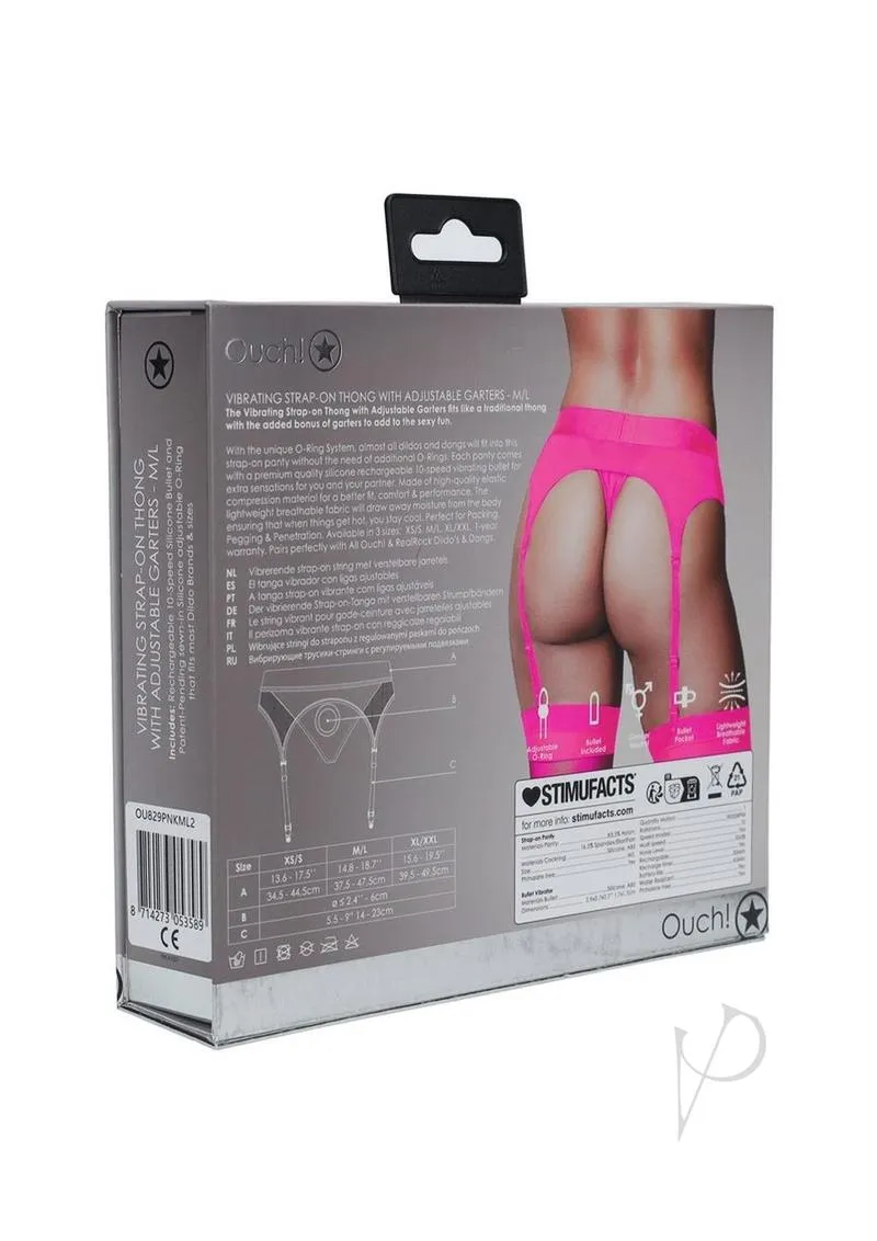Ouch Vibe Strap On Thong M/l Pink