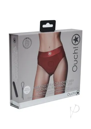 Ouch Vibe Strap On Thong Xs/sm Red
