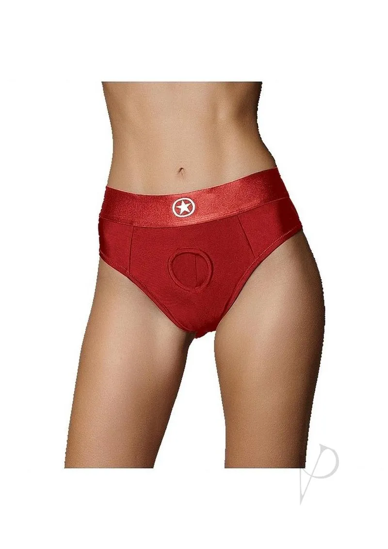 Ouch Vibe Strap On Thong Xs/sm Red