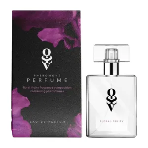 Parfum cu feromoni pentru femei OBSESSIVE FUN Floral-Fruity. note de cașmir. boabe de tonka. praline și vanilie. mov. 30 ml