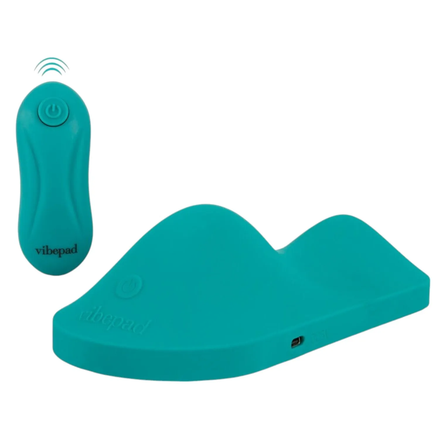 Pernă vibratoare VIBEPAD Intense. cu telecomandă. pentru stimulare clitoris. vulvă și zonă anală. 10 funcții de vibrație. turcoaz