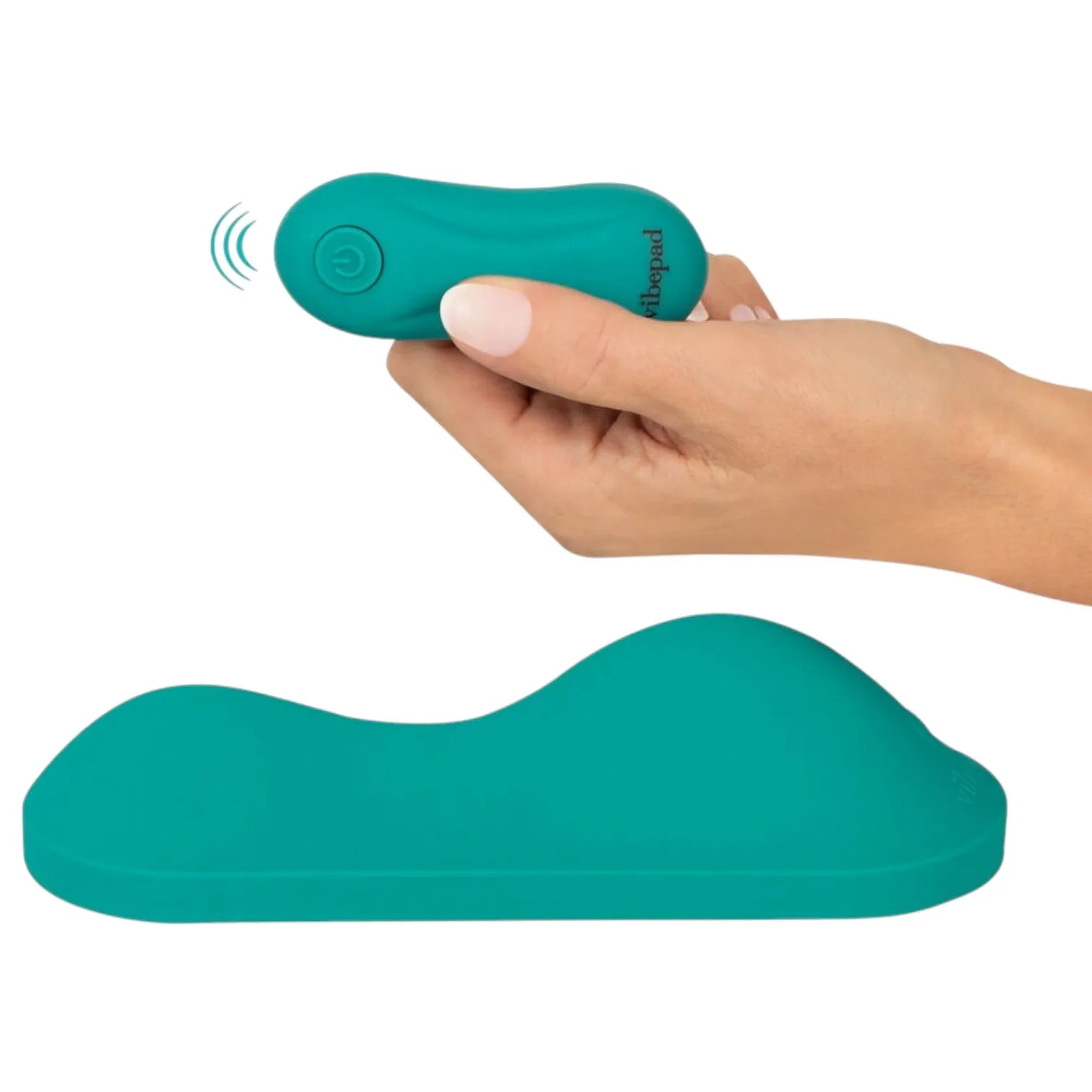 Pernă vibratoare VIBEPAD Intense. cu telecomandă. pentru stimulare clitoris. vulvă și zonă anală. 10 funcții de vibrație. turcoaz