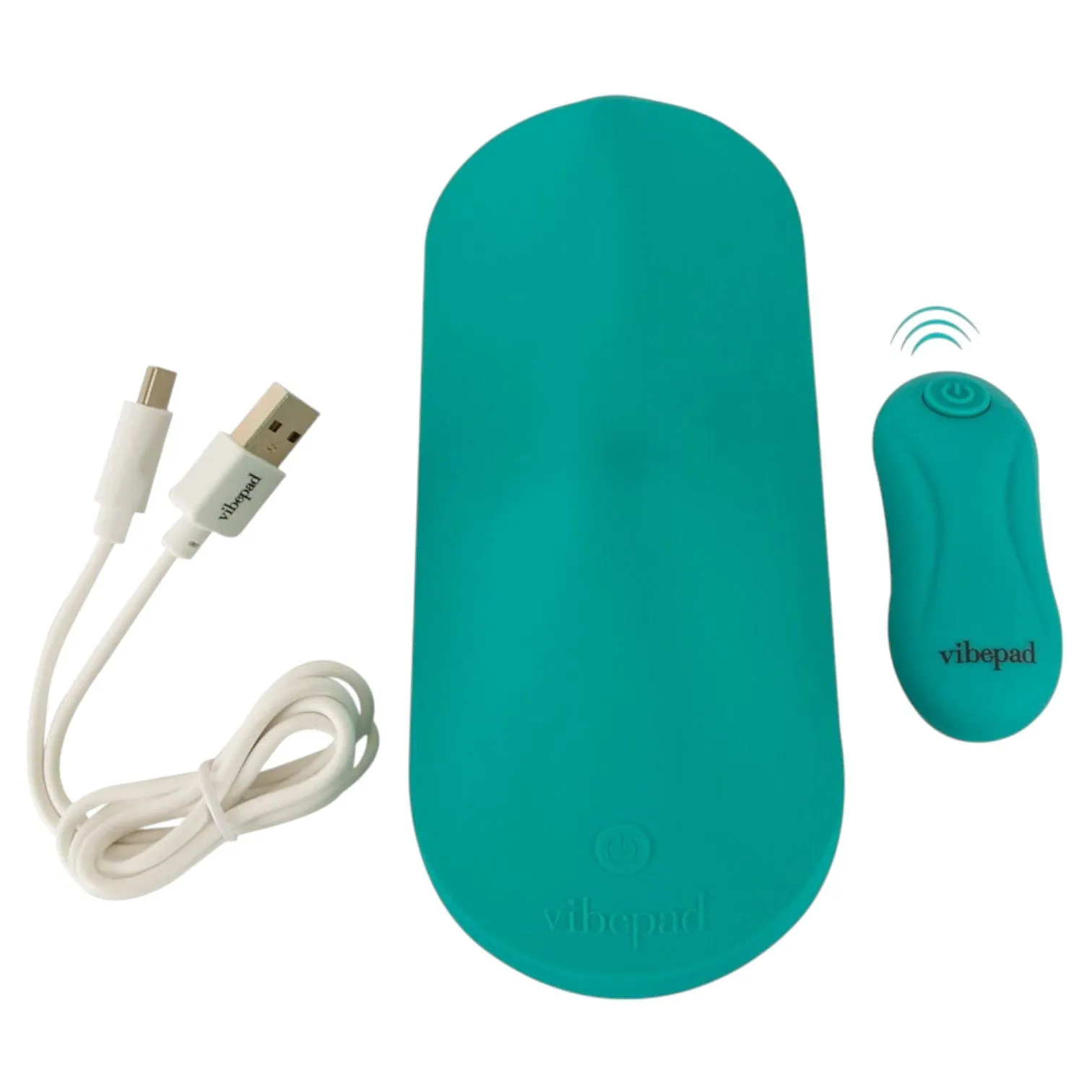Pernă vibratoare VIBEPAD Intense. cu telecomandă. pentru stimulare clitoris. vulvă și zonă anală. 10 funcții de vibrație. turcoaz