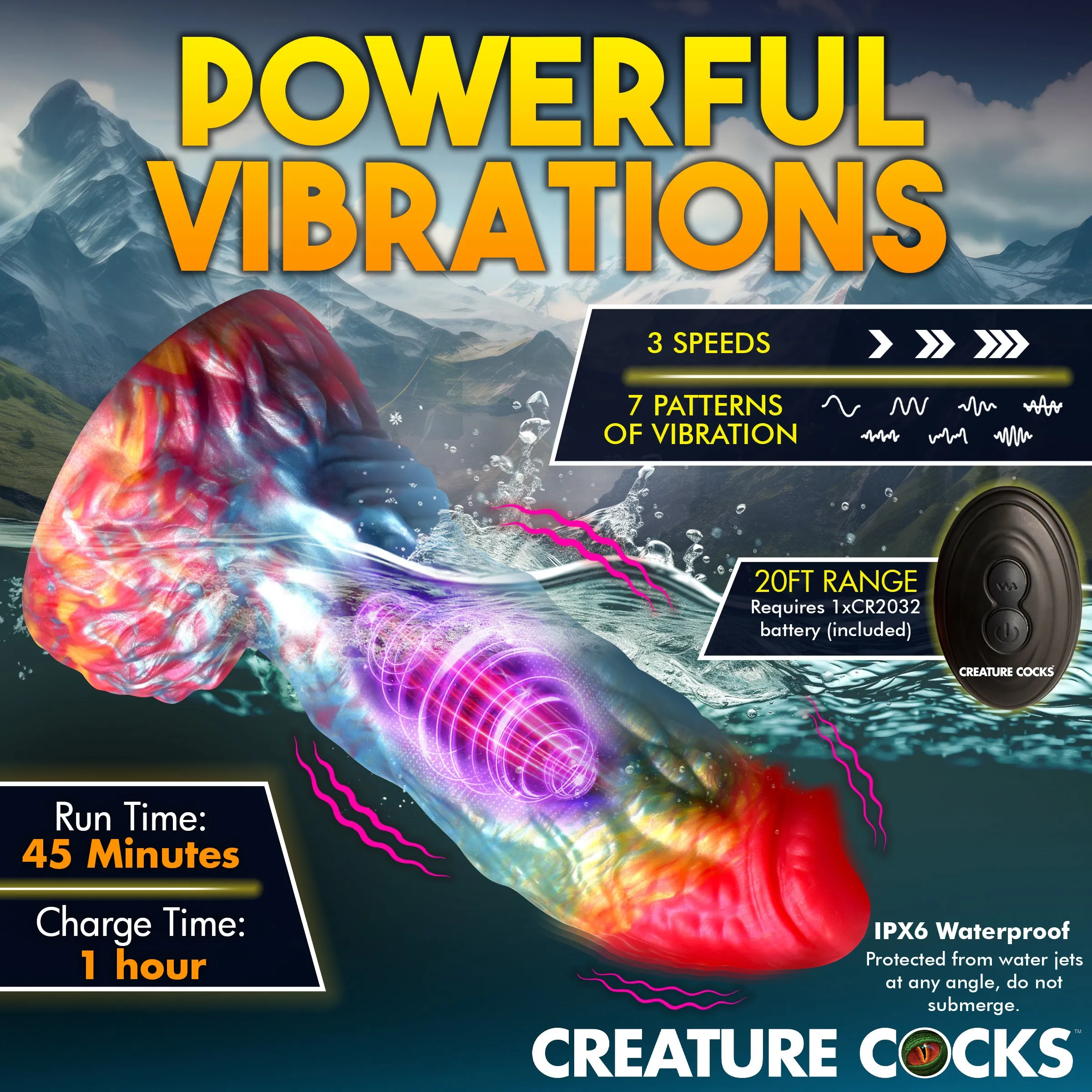 Phoenix Vibrating Dildo w/ Remote