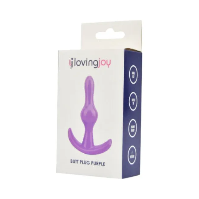 Plug anal LOVING JOY Butt Plug Purple. bază în formă de semilună. lungime 9 cm. diametru 2.4 cm. culoare mov