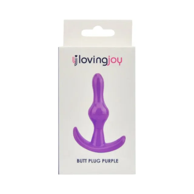 Plug anal LOVING JOY Butt Plug Purple. bază în formă de semilună. lungime 9 cm. diametru 2.4 cm. culoare mov