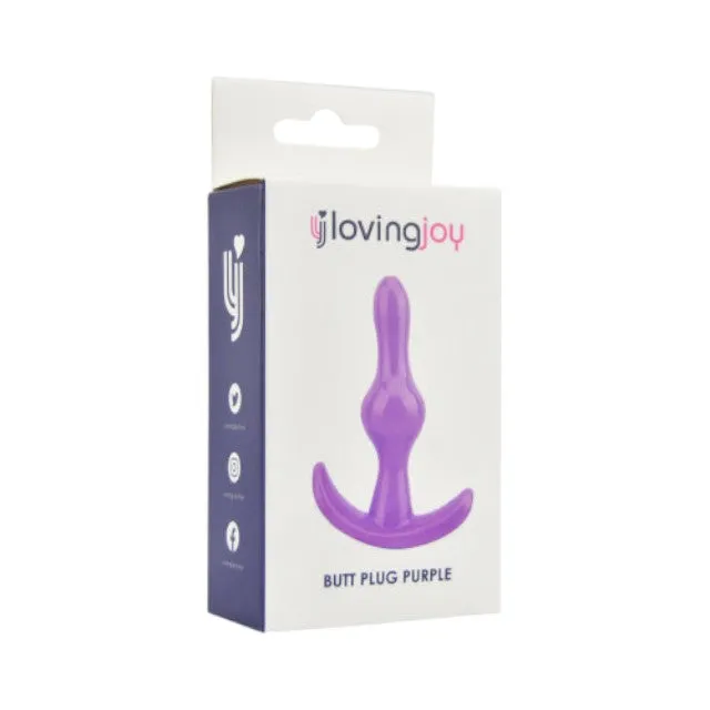 Plug anal LOVING JOY Butt Plug Purple. bază în formă de semilună. lungime 9 cm. diametru 2.4 cm. culoare mov