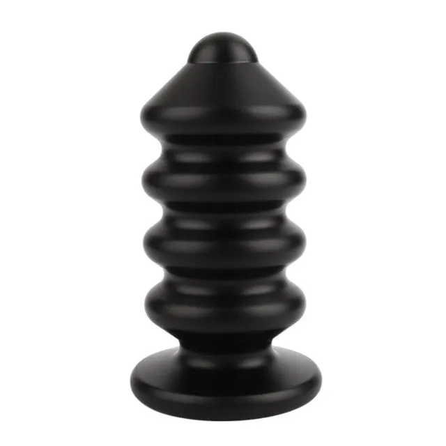 Plug anal MR. STEEL Ass Blaster Medium. în formă de șurub. diametru 5 cm. lungime 10.8 cm (mediu). negru