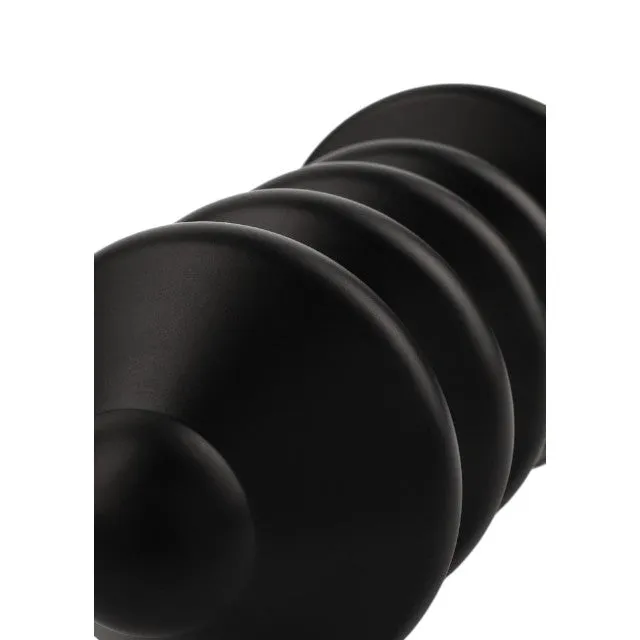 Plug anal MR. STEEL Ass Blaster Medium. în formă de șurub. diametru 5 cm. lungime 10.8 cm (mediu). negru