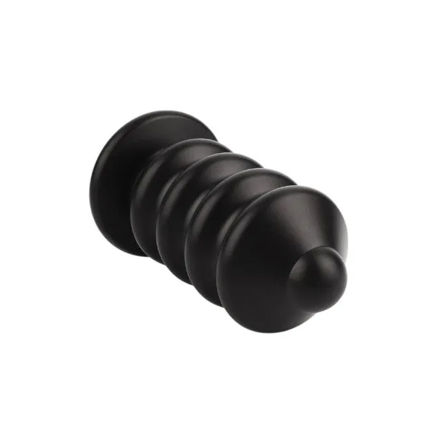 Plug anal MR. STEEL Ass Blaster Medium. în formă de șurub. diametru 5 cm. lungime 10.8 cm (mediu). negru