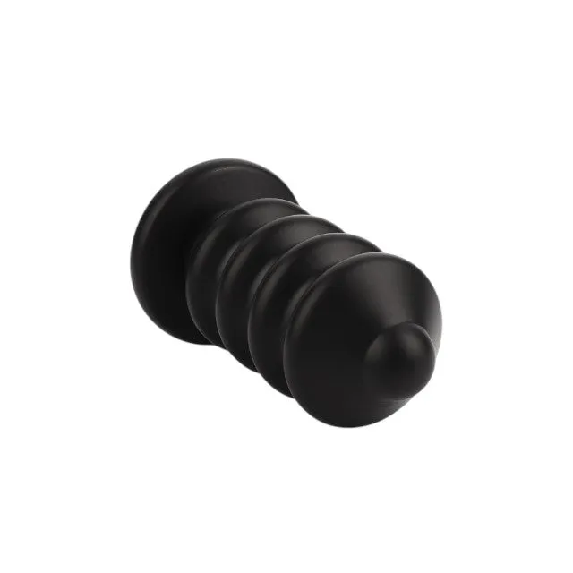 Plug anal MR. STEEL Ass Blaster Small. în formă de șurub. diametru 3.8 cm. lungime 9 cm (mic). negru