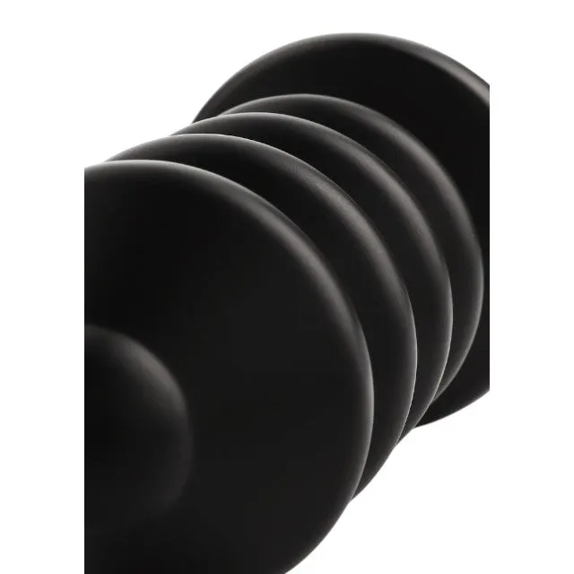 Plug anal MR. STEEL Ass Blaster Small. în formă de șurub. diametru 3.8 cm. lungime 9 cm (mic). negru