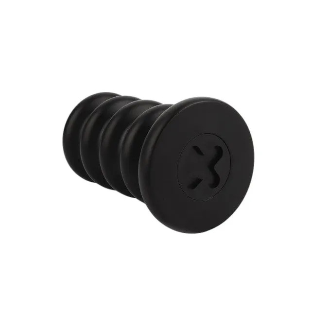Plug anal MR. STEEL Ass Blaster Small. în formă de șurub. diametru 3.8 cm. lungime 9 cm (mic). negru