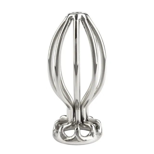 Plug anal MR. STEEL Round Wire Plug Small. design deschis cu tije din oțel inoxidabil. lungime 6.6 cm (mic). argintiu